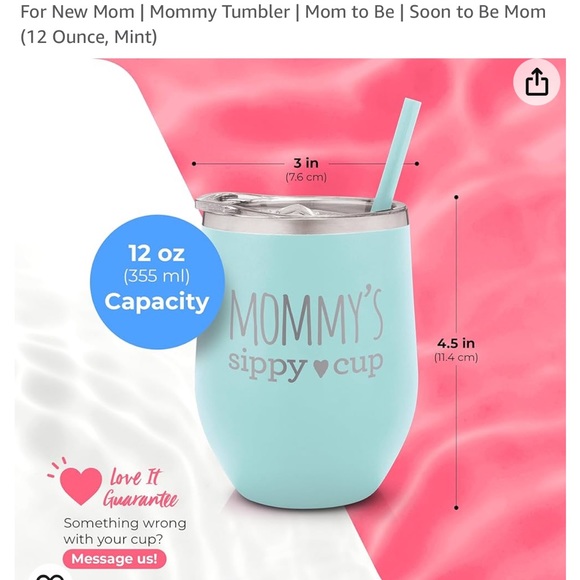 Funny “mommy’s sippy cup” Wine Tumbler To Go Cup with Straw - Picture 8 of 8